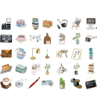 Zanmo hộp 40 tấm hình dán sticker vintage dễ thương