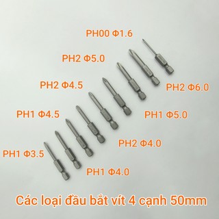 Đầu bắt vít 4 cạnh PH1 chuôi lục