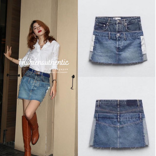 Chân váy zara 9863/242/400 zw mini màu xanh đậm jean