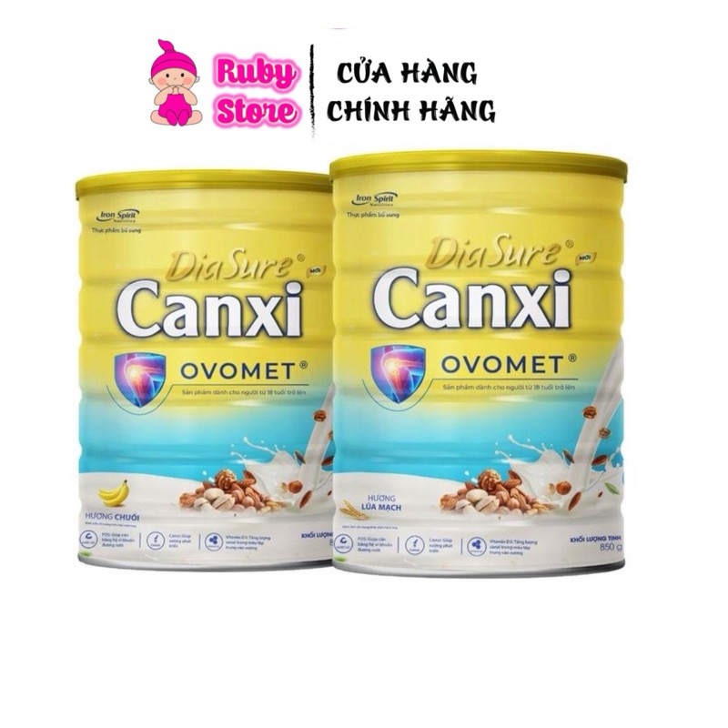 Combo 2 lon sữa hạt Diasure Canxi lon 850g hỗ trợ giảm đau xương khớp