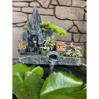 Hòn non bộ hồ cá - thác nước tạo oxy cho cá