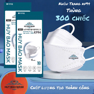 Khẩu trang KF94 HUY BẢO  [Thùng 300 chiếc tặng thêm 20 chiếc 5d]kháng khuẩn,chống bụi mịn, giọt bắn , tia UV