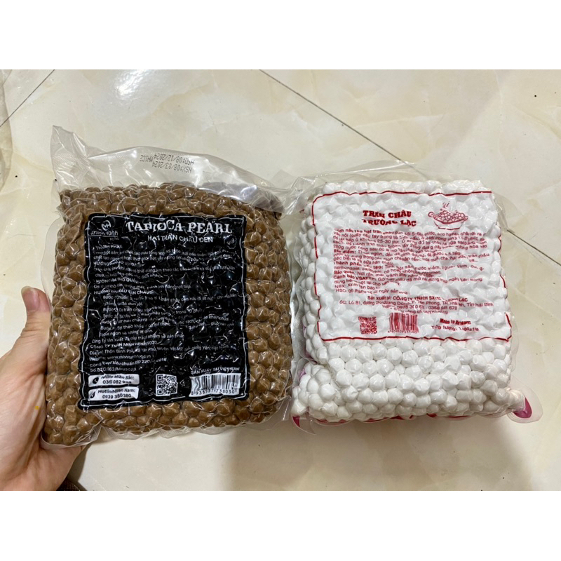 1kg trân châu đen, trắng