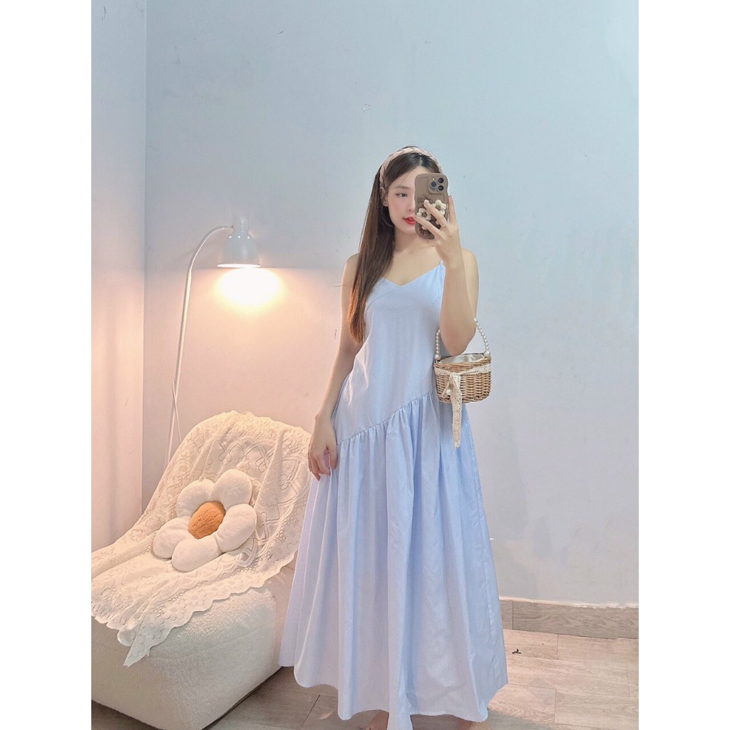 ĐẦM SỌC MAXI 2 DÂY ( CÓ TĂNG ĐƠ ) DÁNG XOÈ