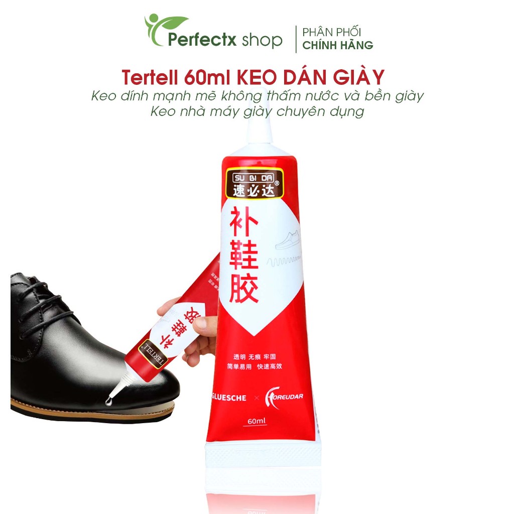 Tertell 60ml Keo dán Giày keo dính mạnh mẽ không thấm nước và bền Giày. Keo nhà máy giày chuyên dụng