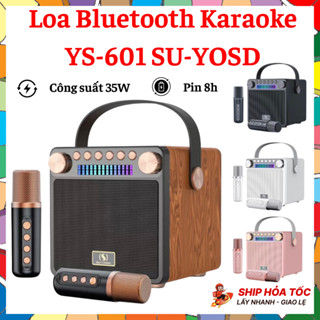 Loa Karaoke Bluetooth Kèm 2 Mic YS-601 SU-YOSD, Loa Công Suất 35W, Dung Lượng Pin Lớn Đến 8 Giờ, Bảo Hành 12 Tháng
