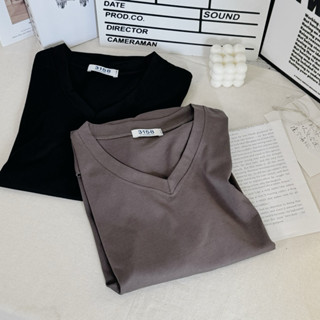 Áo phông thun 3158 CỔ TIM trơn mẫu mới, chất cotton khô form rộng dưới 60kg