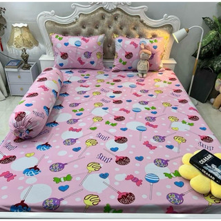 Bộ drap ga thun Hàn quốc mẫu kẹo