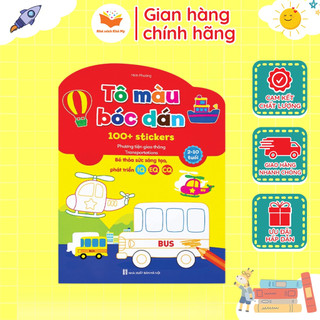 Sách - Tô màu bóc dán 100+ stickers song ngữ Anh Việt 6 cuốn