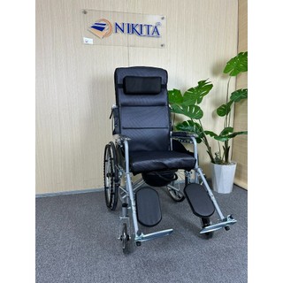 Xe lăn tay ngã lưng 6 nấc, có đệm và bô vệ sinh NIKITA