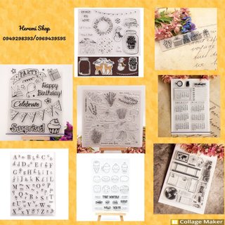 Clear stamp - con dấu silicon trang trí sổ, làm scrapbook, DIY