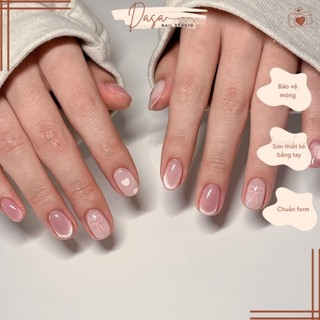  MÓNG TAY GIẢ Dasa form hàn quốc vuông ngắn thiết kế nail box vẽ họa tiết xinh xắn nhẹ nhàng MT123 TẶNG KEO DÁN MÓNG 