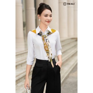 Áo sơ mi nữ tay lỡ trali 24106 trắng