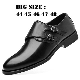 Giày tây xỏ nam size lớn big size cowboys black giày tây lười slip on nam công sở ngoại cỡ 45 46 47 48