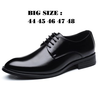 [BIG SIZE 44-50] Giày Tây Dây Size Lớn Big Size Hermes Black Đen Giày Dép Công Sở Văn Phòng Ngoại Cỡ 44 45 46 47 48
