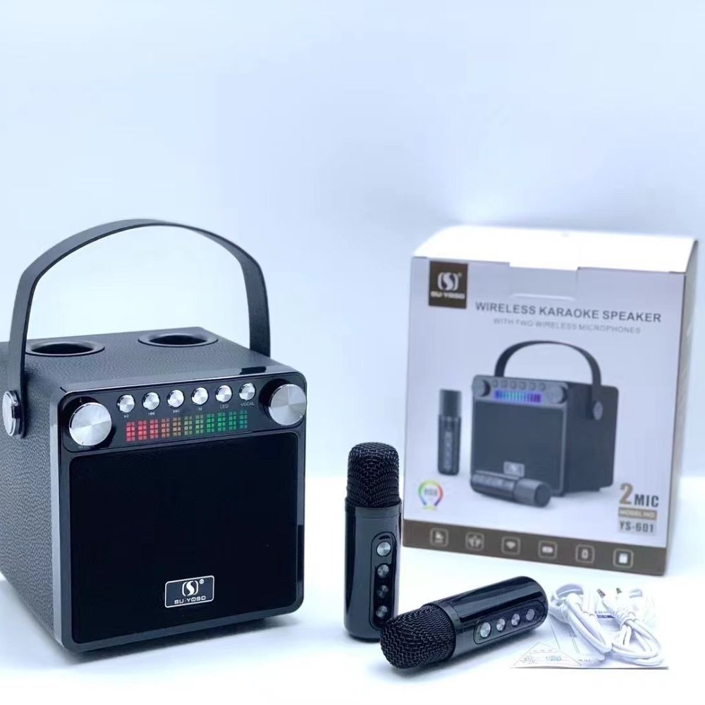 Loa Bluetooth Mini Karaoke Kèm 2 Micro SU-YOSD YS-601 - Phong cách cổ điển - Bass siêu ấm | BigBuy360 - bigbuy360.vn