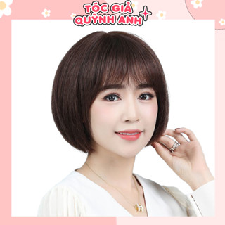 Tóc giả nữ ngắn trung niên QATN12, tặng lưới chụp ( Sỉ 100k)