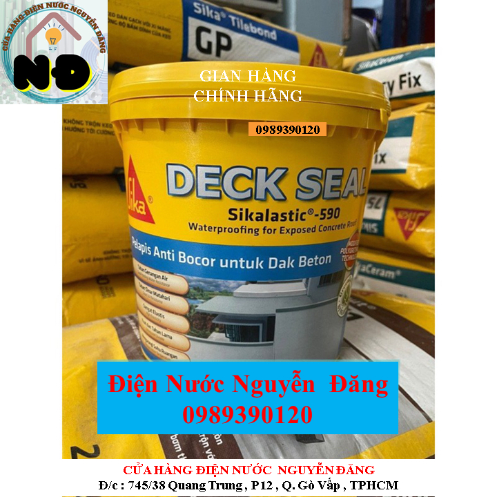 (Hoả Tốc) (Thùng 4 kg) Sika Lớp chống thấm sân thượng Sikalastic ® - 590 Deck Seal - Hàng Chính Hãng