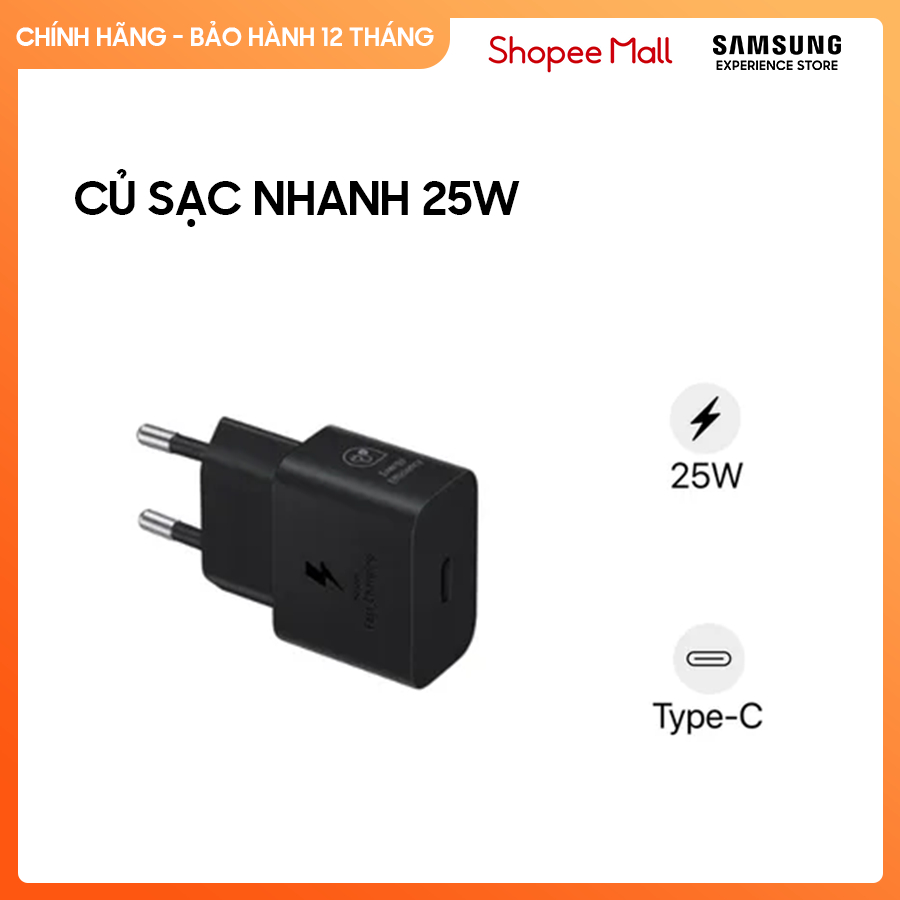 Củ sạc nhanh Samsung 25W (Không kèm cáp) EP-TA800NBEGWW (Mã mới T2510)