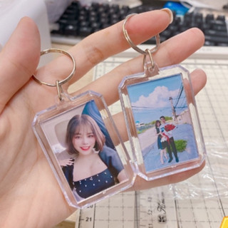 COMBO 5 Móc chìa khoá in ảnh theo yêu cầu, móc chìa khoá mica 2 mặt siêu iu