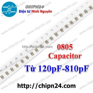 [25 con] Tụ Dán SMD 0805 50V (120pF/150pF/200pF/220pF/330pF/360pF/390pF/470pF/510pF/560pF/680pF/810pF) - [Chọn Loại]