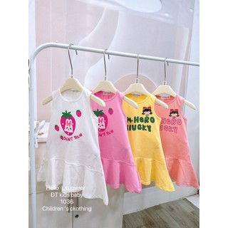 Váy bé gái - đầm sát nách đuôi cá chất liệu cotton mềm mát 8-18kg