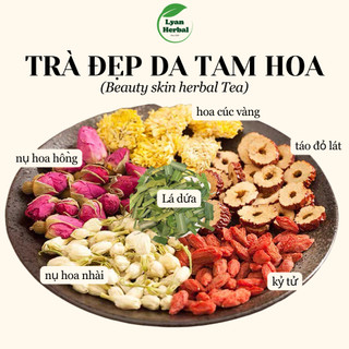 Trà "đẹp da" tam hoa ngũ vị, trà thảo mộc giúp dể ngủ, đẹp da thanh lọc cơ thể thải độc giảm mỡ giảm cân