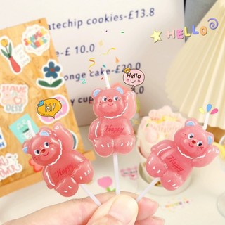 Nến hình Gấu Bông màu hồng jelly