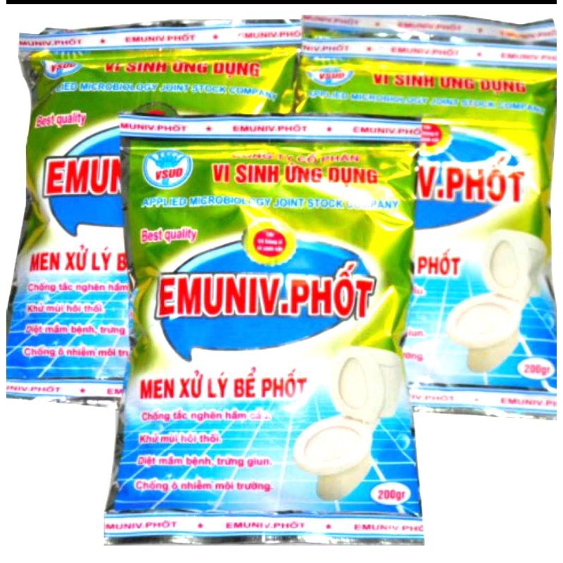 COMBO 10 Gói Men Xử Lý Bể Phốt - EMUNIV.Phốt