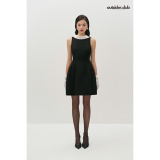 Outsider.club Váy Rosé Mini Dress dáng ngắn khoét nách đính nơ cổ điệu đà nữ tính thanh lịch quyến rũ