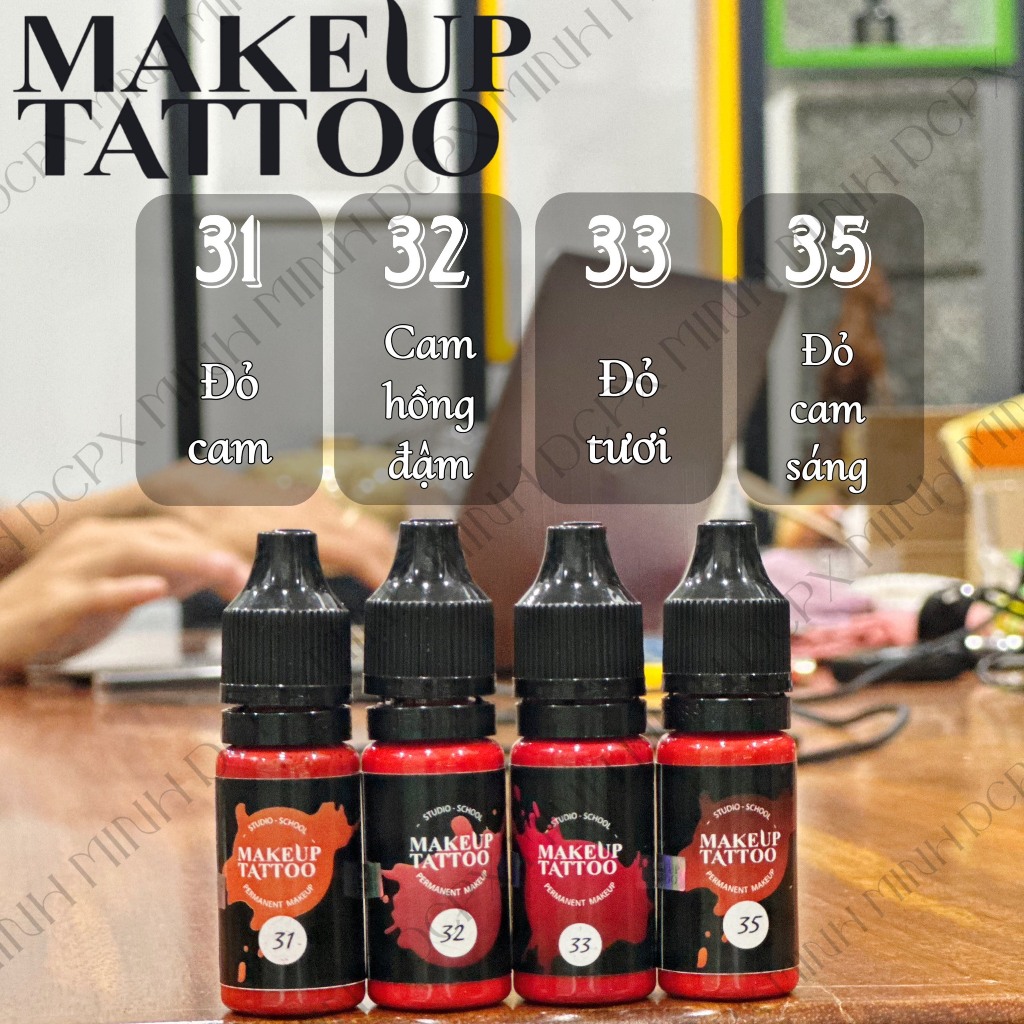 Mưc Makeup Tattoo Mực phun xăm mày môi mí chính hãng Nga gốc bột nước chai 10ml