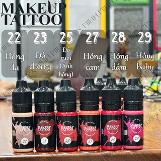 Mưc Makeup Tattoo - Mực phun xăm mày môi mí chính hãng Nga gốc bột nước chai 10ml