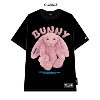Áo thun nữ nam unisex tay lỡ phông local brand form rộng teen cổ tròn oversize CLOUDZY AT BUNNY