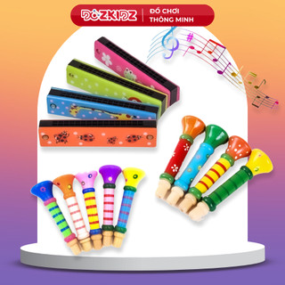 Đồ chơi âm nhạc bé trai gái kèn gỗ, acmonica luyện hơi màu sắc ngộ nghĩnh, an toàn cho trẻ em - DOZKIDZ