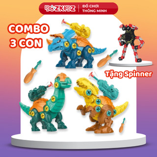Khủng long đồ chơi lắp ráp trẻ em SET 3 CON, lắp ráp mô hình khủng long siêu thú đại chiến size lớn 21cm cho bé trai