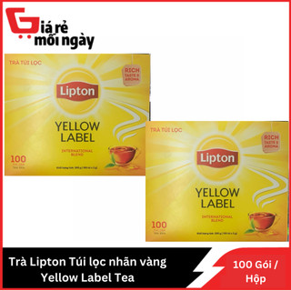 COMBO 2 hộp trà Lipton Túi lọc nhãn vàng Yelow Label Tea 100 gói/hộp