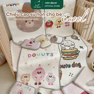 Chiếu Cao Su Non Cho Bé Mịn Decor, Chiếu ĐIều Hoà Kích Thước 60x120cm Kèm 1 Vỏ Gối 24x35cm - Hoạ Tiết Dễ Thương