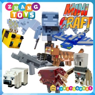 Đồ chơi Xếp hình Minecraft gồm Phantom - Strider - Bee - Polar Bear - Agent - Dolphin - Cat - Vex Minifigures Xinh X0301