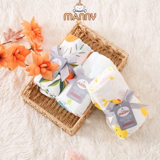 Khăn tắm sợi tre sơ sinh manny, khăn tắm 2 lớp mềm mại, thấm hút, khăn lau người cho bé