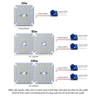 Bảng mạch đèn Led 220v 100w 80w 50w thay thế mạch bóng đèn mắt chip Led s sáng kèm nguồn driver MLC-30-50x