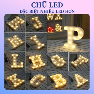 [TẶNG KÈM PIN] Chữ Cái Chữ Đèn Led BOOMPARTY, Chữ Led Cao 22CM Trang Trí Có Từ Chữ A-Z