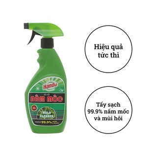 Chai xịt tẩy vết nấm mốc đa năng Hando 500ml - Tẩy mốc quần áo, chăn ga gối, sàn nhà, tường, đồ gia dụng