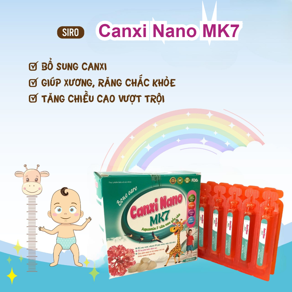 Canxi Nano MK7, canxi cho bé hỗ trợ phát triển chiều cao cho xương chắc khoẻ - Happy Life 4U