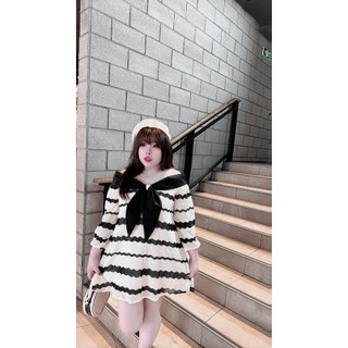 Đầm suông cổ thủy thủ bigsize thơ lê