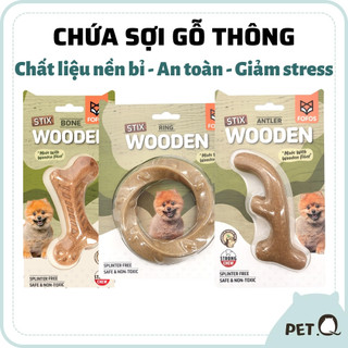 Đồ chơi cho chó FOFOS, Đồ chơi nhai gặm hình sừng hươu, Chứa sợi gỗ thông, Tốt cho răng nướu, Chất liệu bền đẹp, an toàn