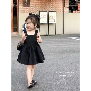 Váy bé gái - đầm babydoll đính nơ lưng cho bé 8-23kg