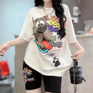  Đồ Bộ Mặc Nhà Nữ Quần Ngố Bigsize Mùa Hè Đồ Bộ Đùi Thời Trang Nữ Cotton Thun Không Xù 45-85kg SET NGỐ CHÚ CHÓ 