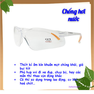 Kính bảo hộ chống hơi nước đeo khẩu trang không bị mờ UV400 chống bụi EV201