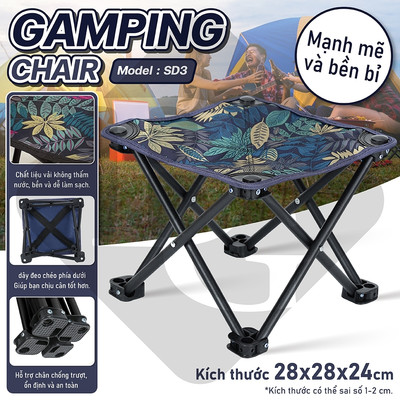 BG- BG - Ghế cắm trại, dã ngoại di động, dã ngoại, câu cá, có thể gấp gọn SD3