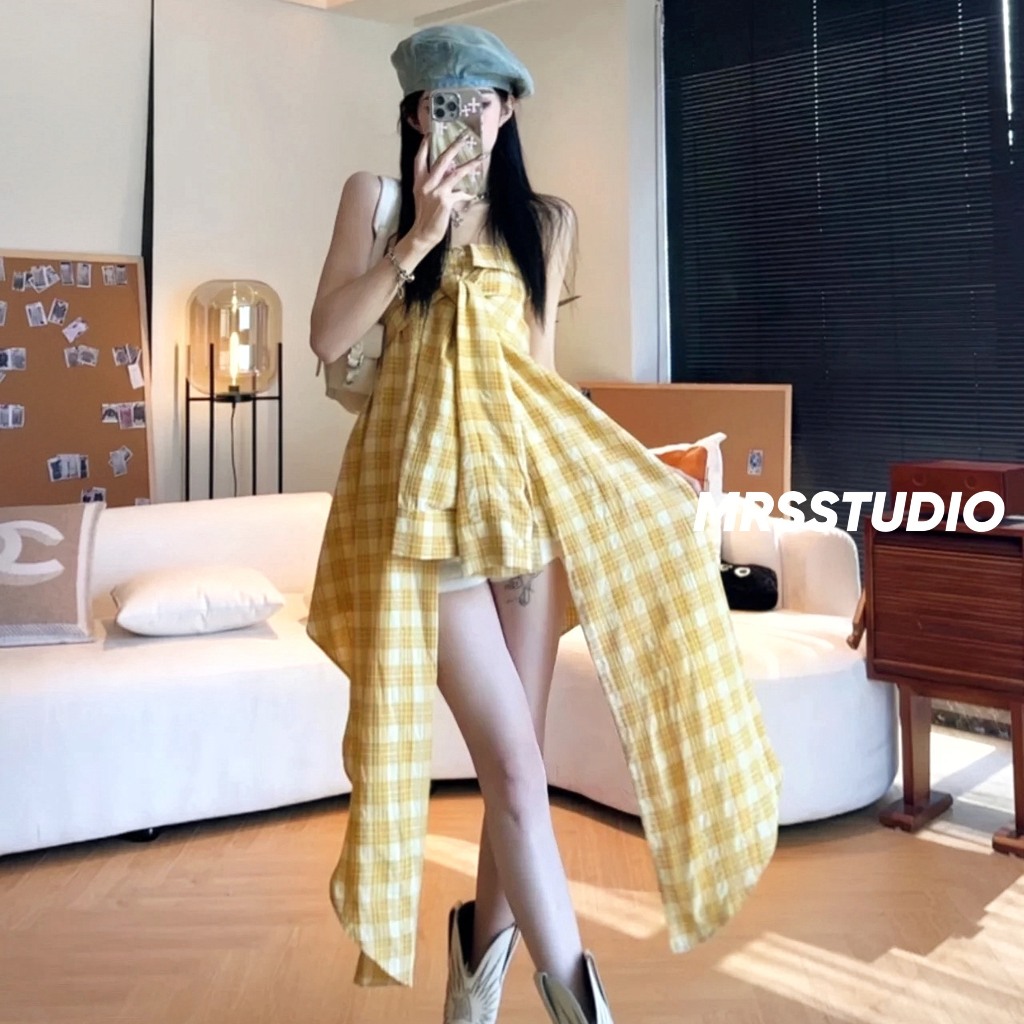 Áo 2 dây giả váy thắt nơ ngực MRS hot hè 2024 độc đáo MRA099G